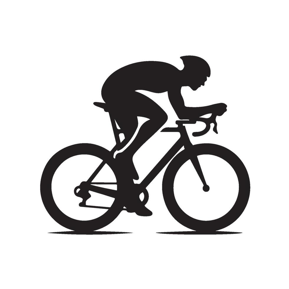Silhouette of a Bicyclist vector