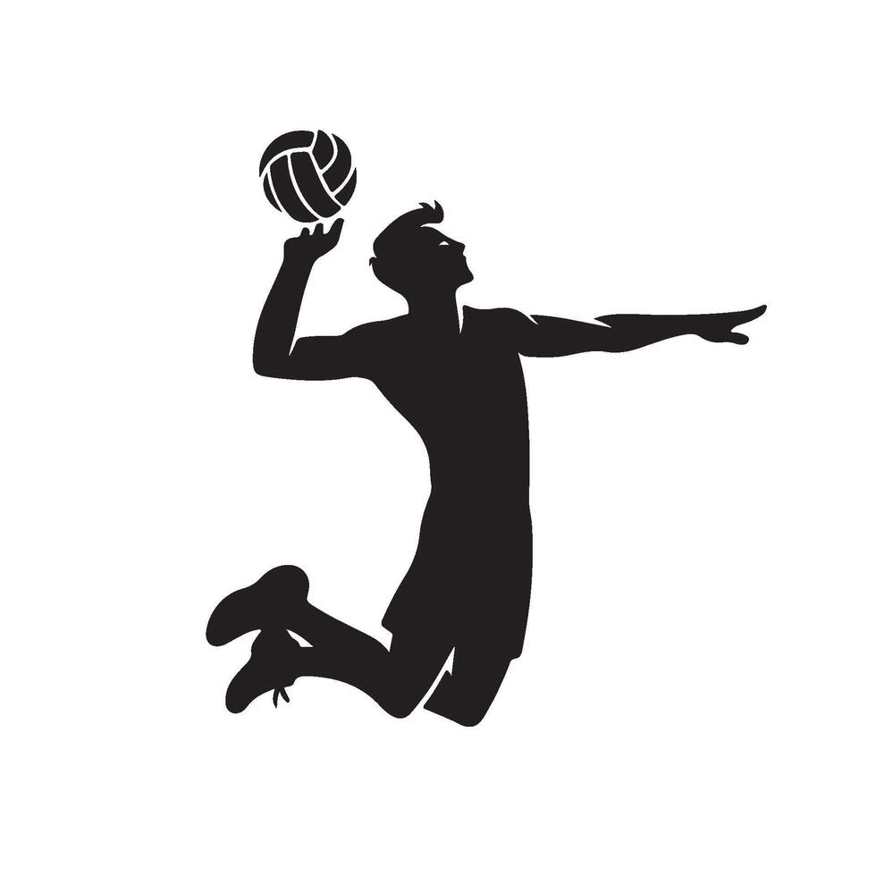 Silhouette of a Volleyball Player vector