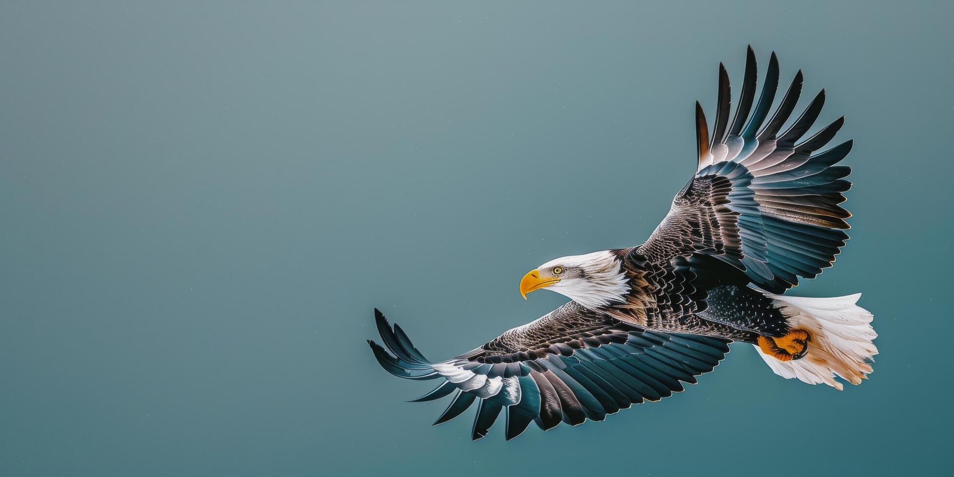 Majestic Bald Eagle Soaring Through the Sky photo