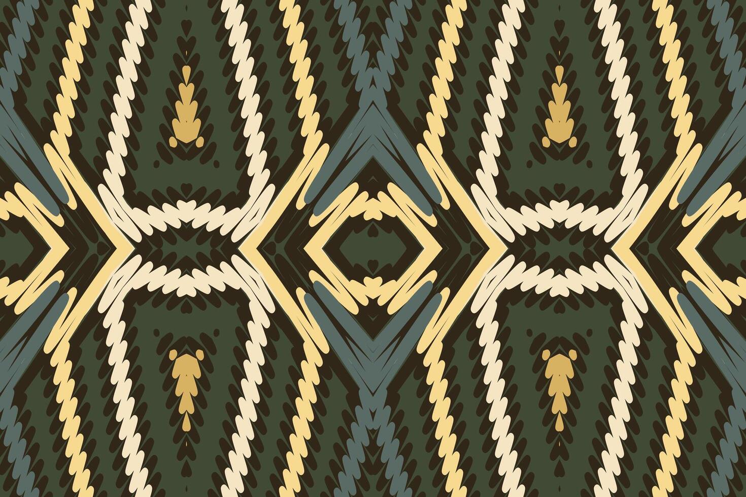 Peruvian pattern Seamless Mughal architecture Motif embroidery, Ikat embroidery Design for Print tapestry floral kimono repeat pattern lacing spanish motif vector
