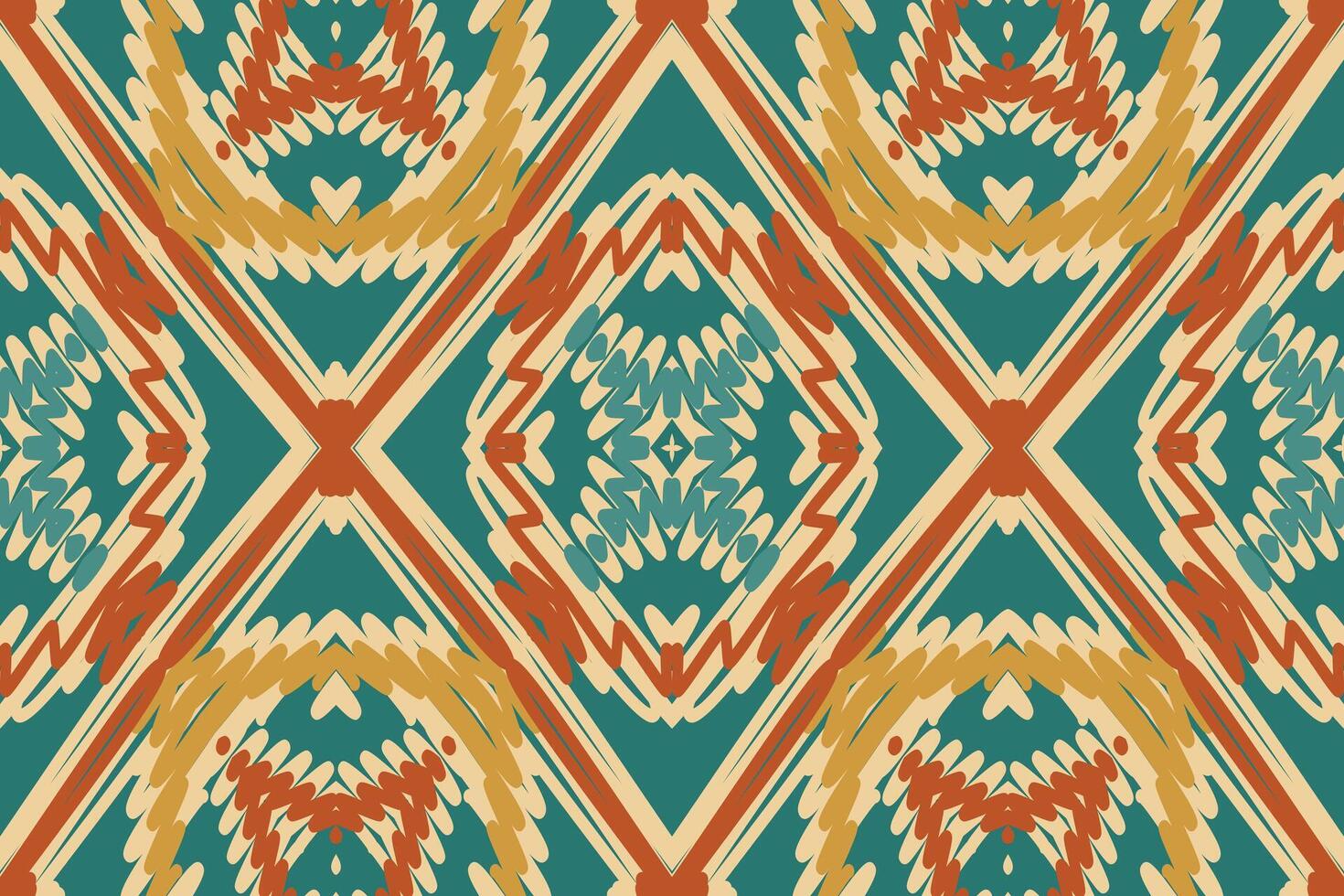 Kurta Pattern Seamless Bandana print silk Motif embroidery, Ikat embroidery Design for Print indonesian batik motif embroidery native american kurta mughal design vector