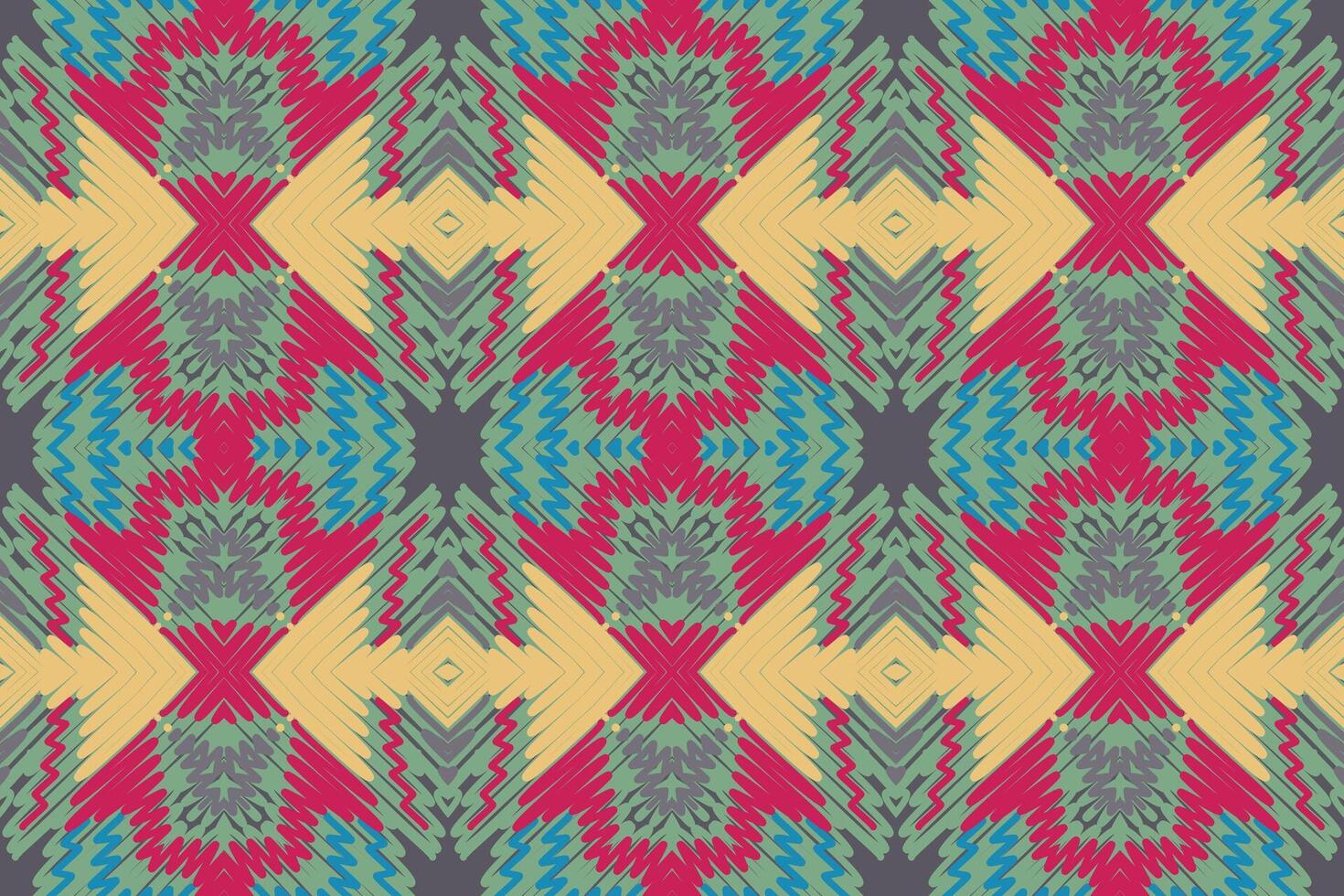Plazo pattern Seamless Bandana print silk Motif embroidery, Ikat embroidery Design for Print vyshyvanka placemat quilt sarong sarong beach kurtis Indian motifs vector