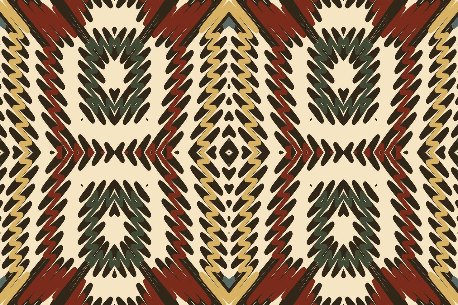 Kurti Pattern Seamless Mughal architecture Motif embroidery, Ikat embroidery Design for Print figure tribal ink on cloth patola sari vector