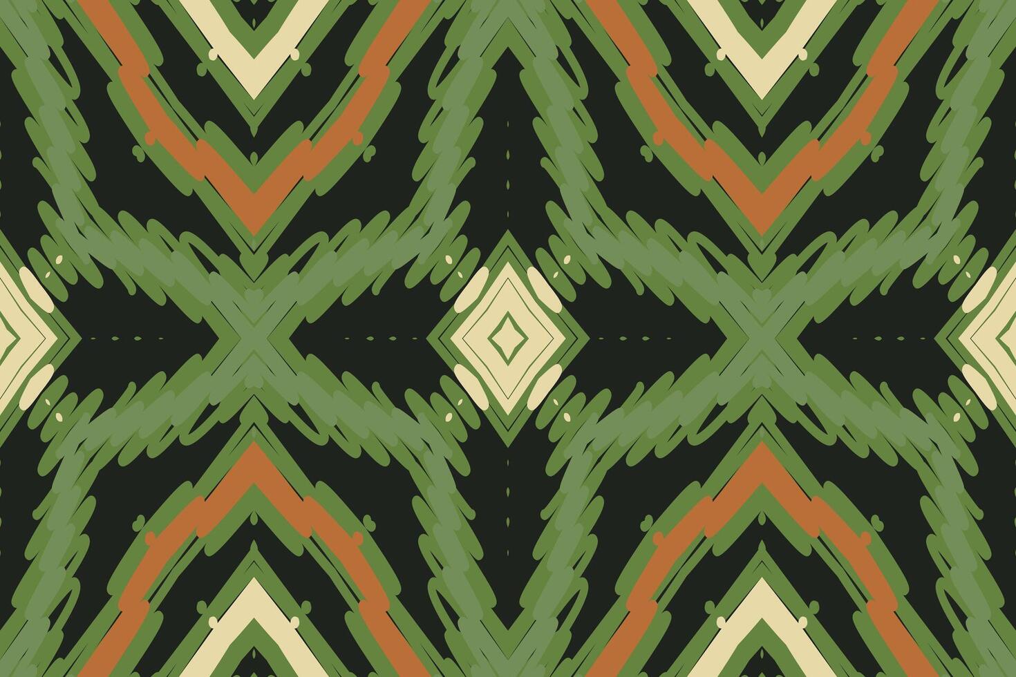 Dupatta pattern Seamless Mughal architecture Motif embroidery, Ikat embroidery Design for Print pattern vintage flower folk navajo patchwork pattern vector