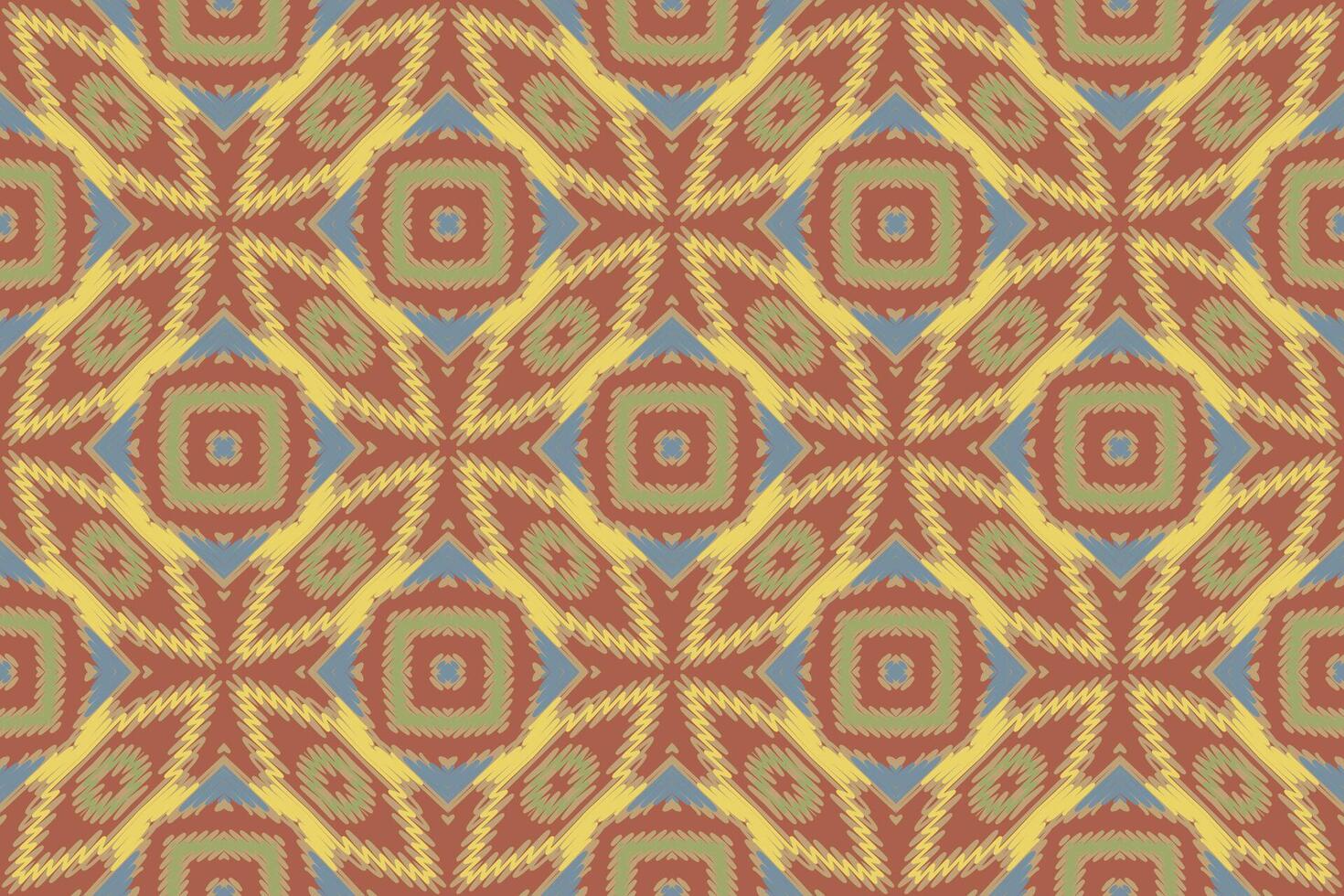 Fashion pattern Seamless Bandana print silk Motif embroidery, Ikat embroidery Design for Print indigenous art aboriginal art pattern floral kurti mughal border vector