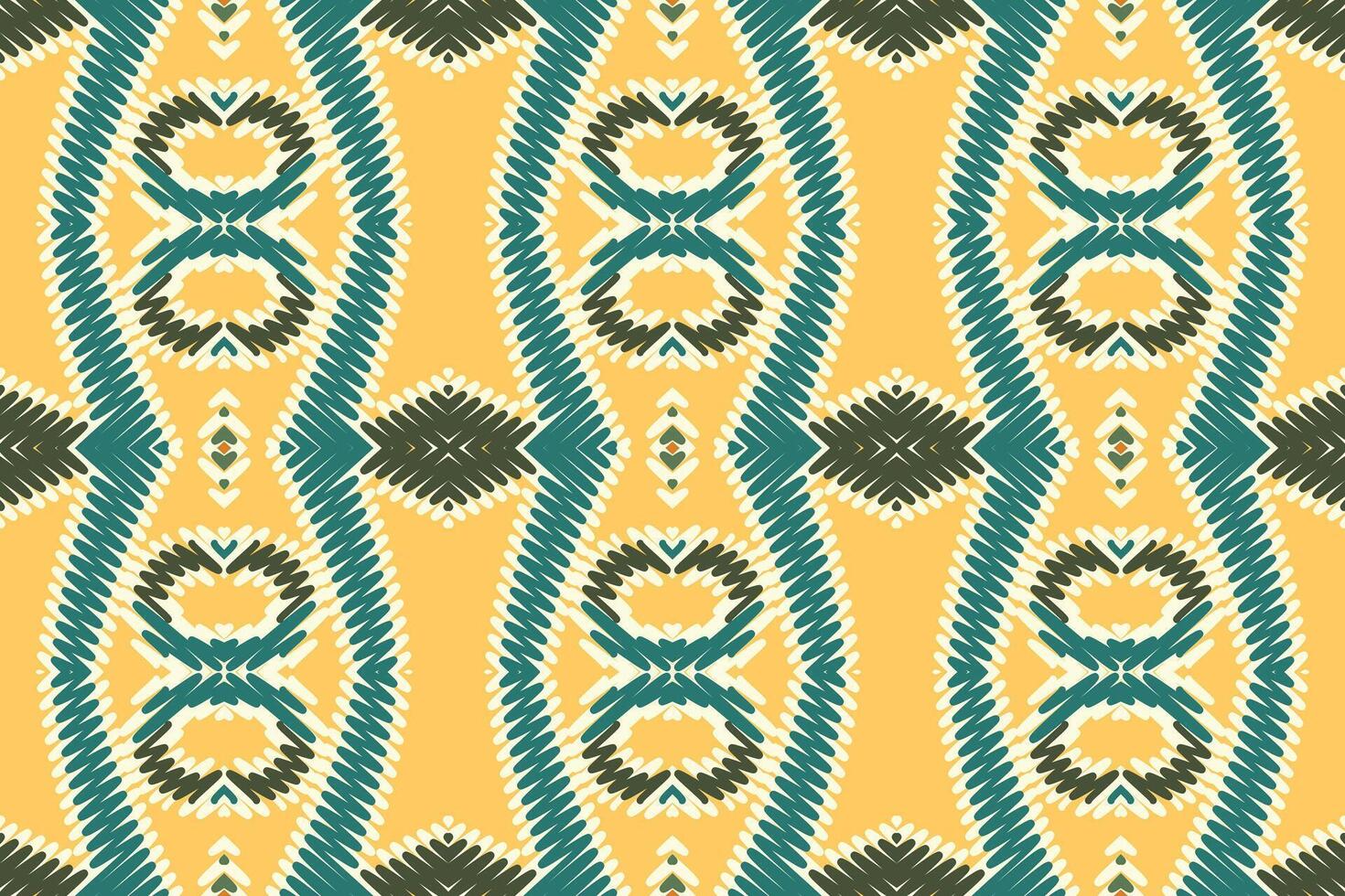 Kurti Pattern Seamless Bandana print silk Motif embroidery, Ikat embroidery Design for Print indonesian batik motif embroidery native american kurta mughal design vector