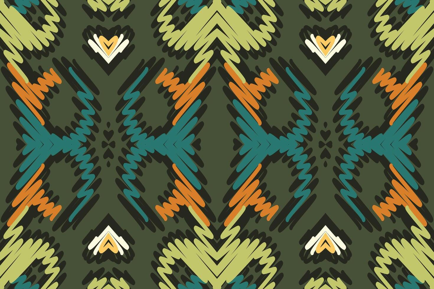 Ghagra Pattern Seamless Mughal architecture Motif embroidery, Ikat embroidery Design for Print indonesian batik motif embroidery native american kurta mughal design vector