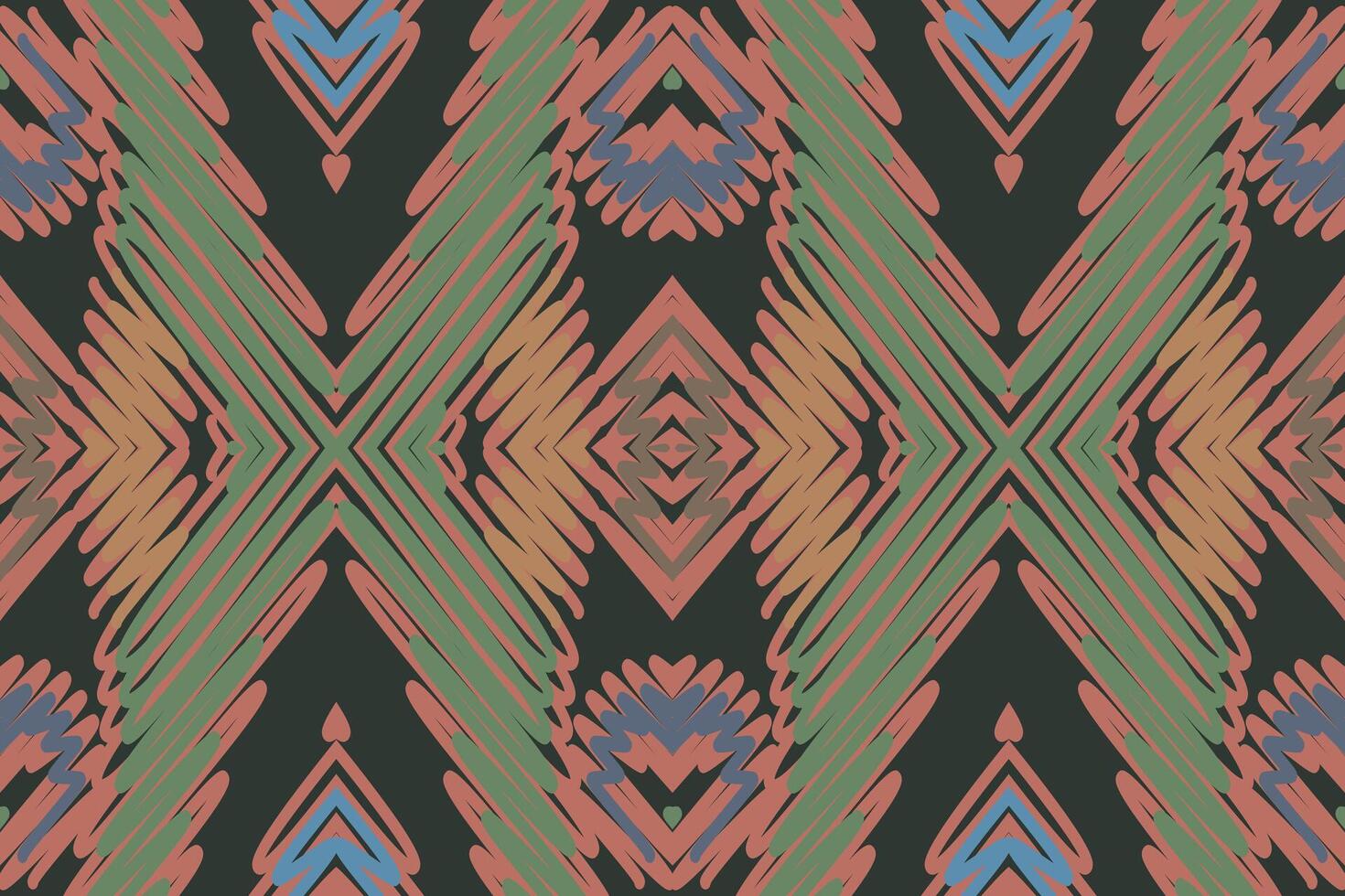 Nordic pattern Seamless Mughal architecture Motif embroidery, Ikat embroidery Design for Print 60s paisley tie dye damascus ornament rugs hipster kurta pajama vector