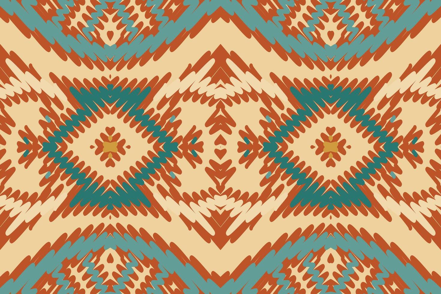 Nordic pattern Seamless Mughal architecture Motif embroidery, Ikat embroidery Design for Print tapestry floral kimono repeat pattern lacing spanish motif vector