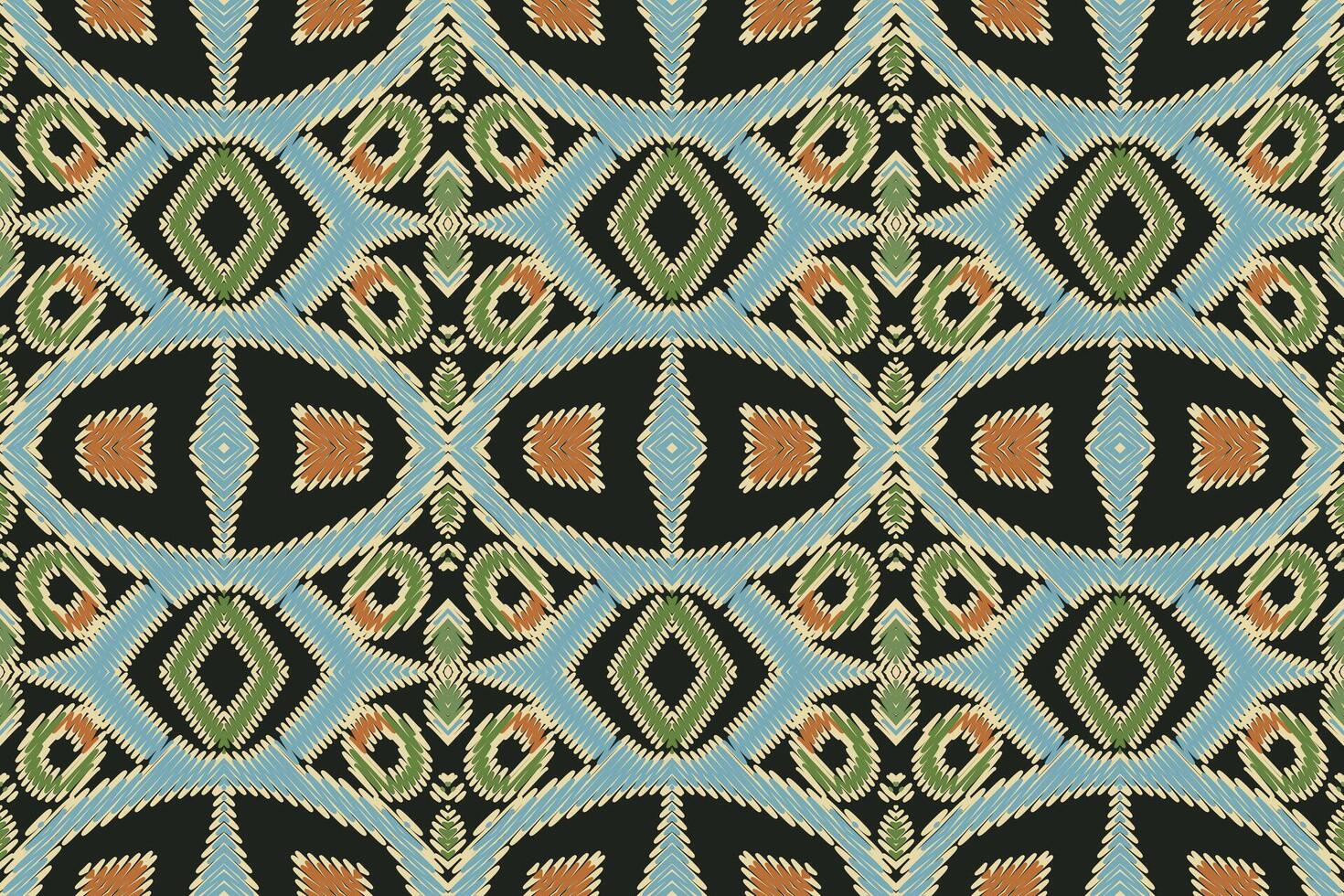 Navajo pattern Seamless Bandana print silk Motif embroidery, Ikat embroidery Design for Print indigenous art aboriginal art pattern floral kurti mughal border vector