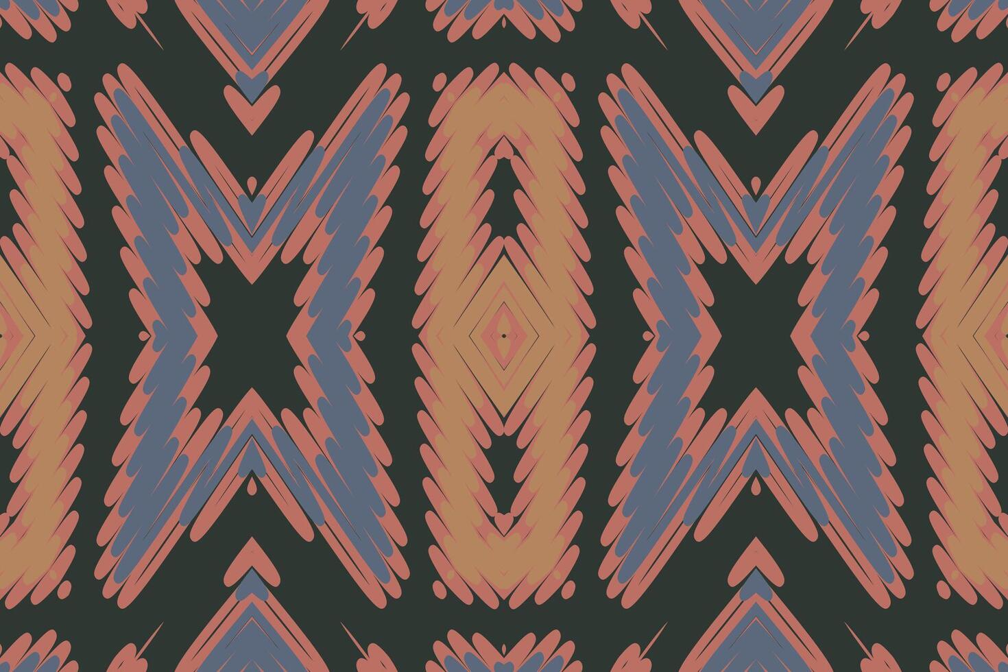 Fashion pattern Seamless Bandana print silk Motif embroidery, Ikat embroidery Design for Print indigenous art aboriginal art pattern floral kurti mughal border vector