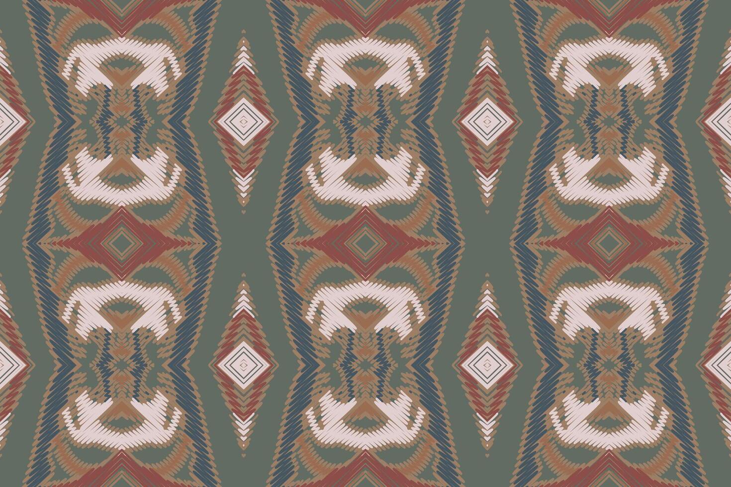 Tissue Dupatta Seamless Bandana print silk Motif embroidery, Ikat embroidery Design for Print Texture fabric saree sari carpet. kurta patola saree vector