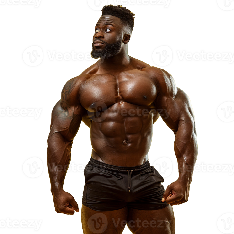 Body builder man on transparent background png