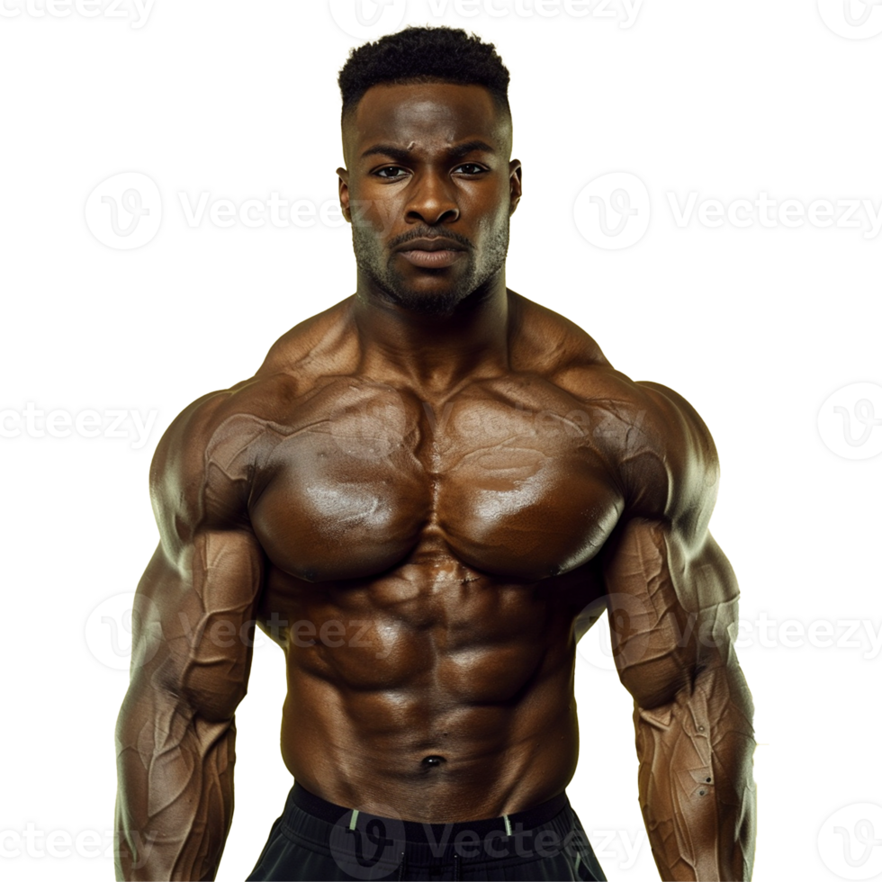 Body builder man on transparent background png
