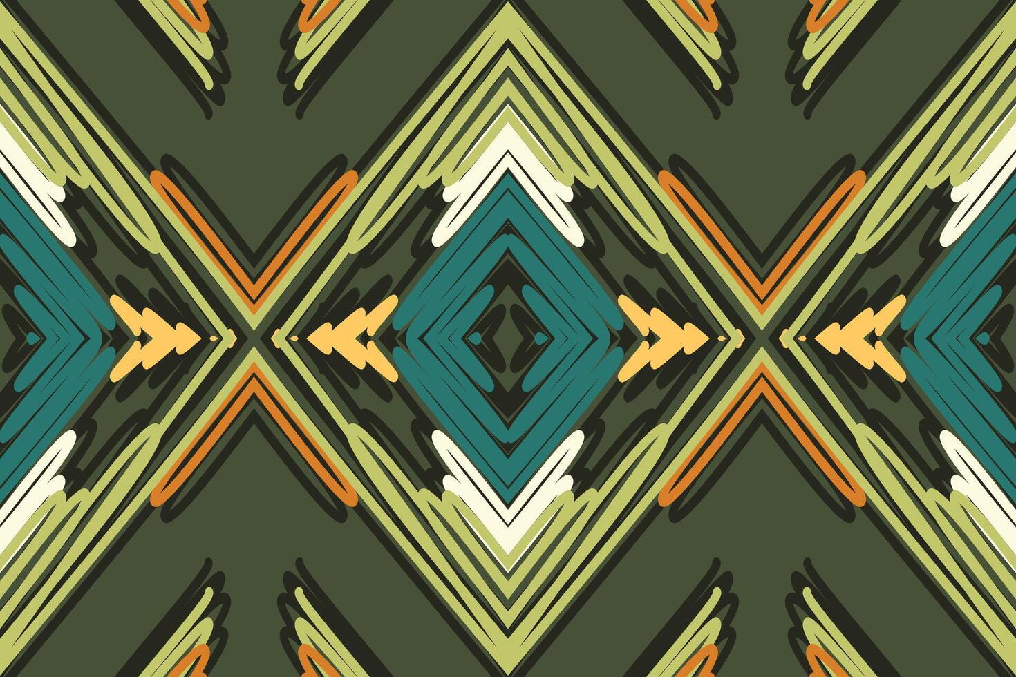 Kilim Pattern Seamless Scandinavian pattern Motif embroidery, Ikat embroidery Design for Print tapestry floral kimono repeat pattern lacing spanish motif vector