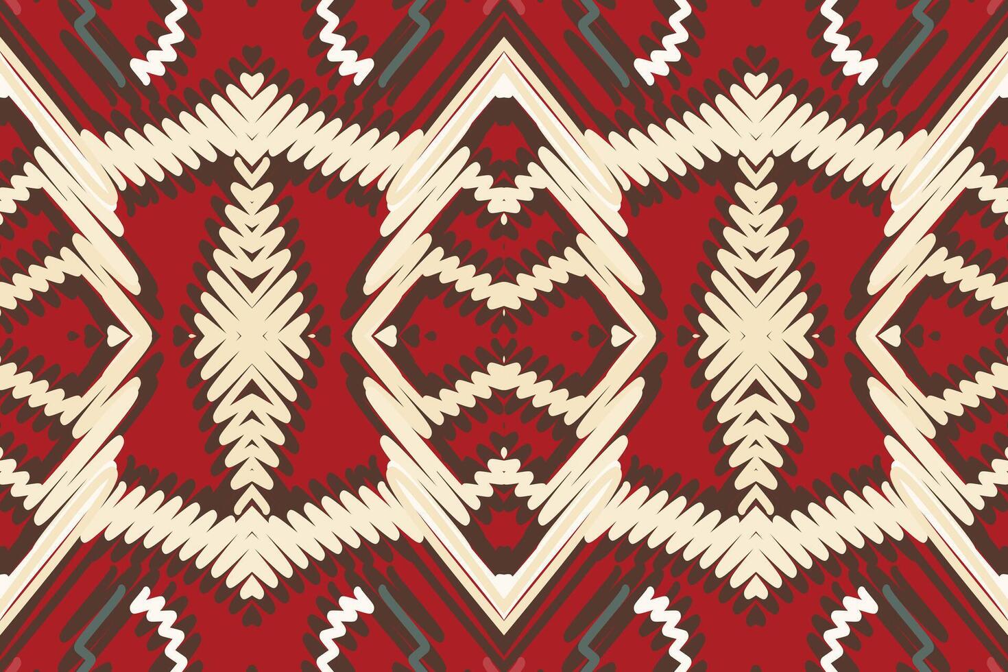 Dupatta Pattern Seamless Bandana print silk Motif embroidery, Ikat embroidery Design for Print figure tribal ink on cloth patola sari vector