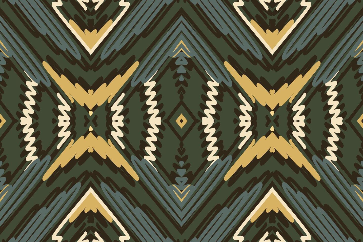 Dupatta Pattern Seamless Mughal architecture Motif embroidery, Ikat embroidery Design for Print indonesian batik motif embroidery native american kurta mughal design vector