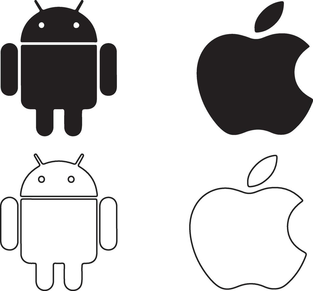android apple icon, android apple illustration, eps 10 vector