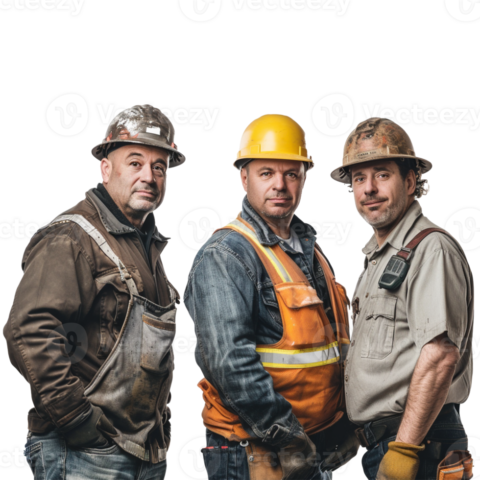 A Labors construction workers, isolated on transparent background png