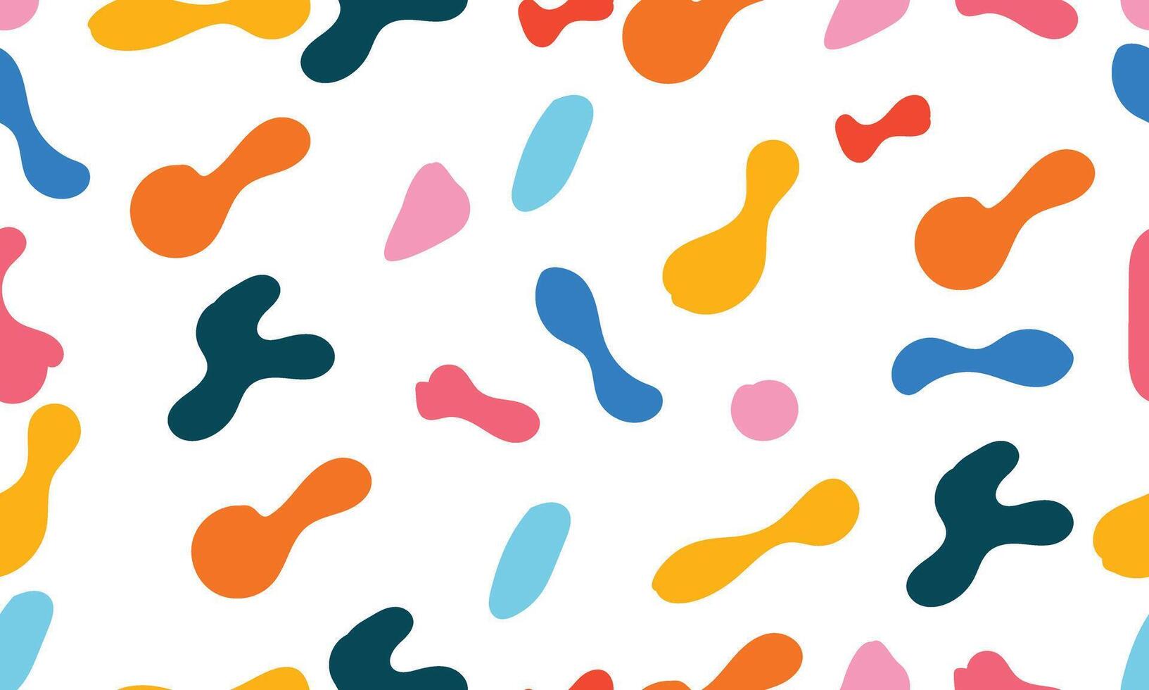 Colorful abstract doodle shape seamless pattern. Creative minimalist style art background, trendy design with basic shapes. Modern color wallpaper print backdrop. vector