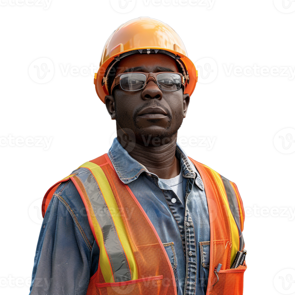 A Labor construction worker, isolated on transparent background png