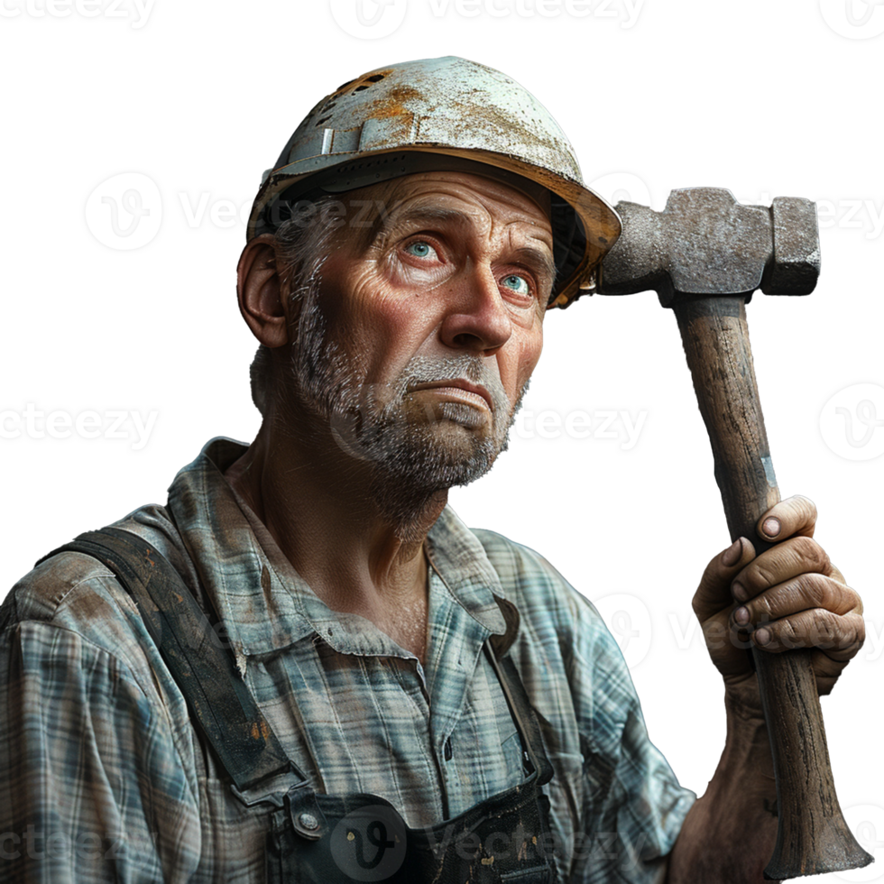A Labor construction worker, isolated on transparent background png