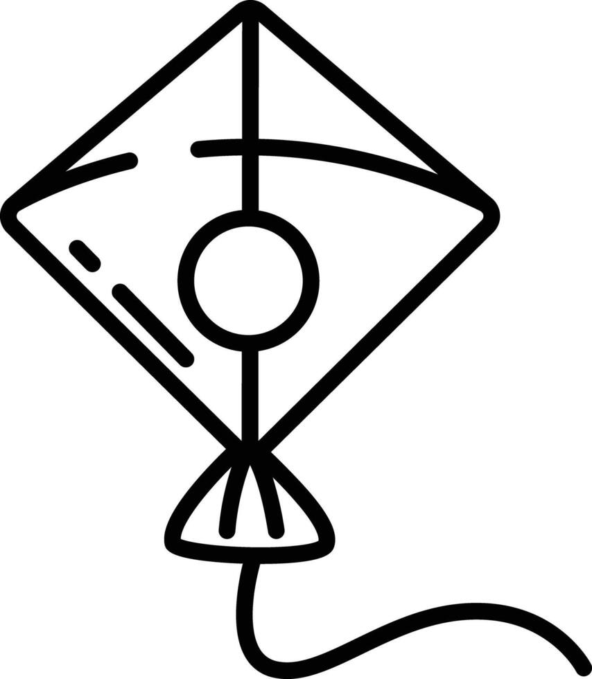Kite outline illustration vector
