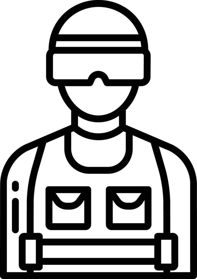 Riot Police outline illustration vector
