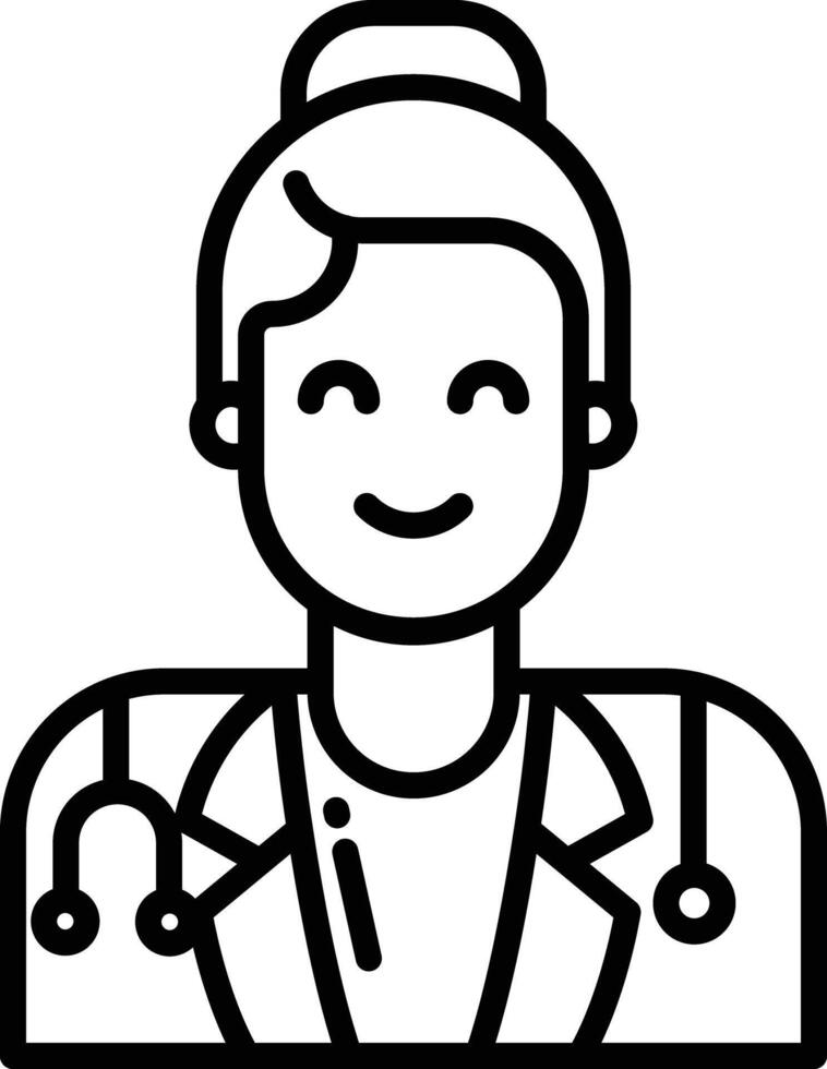 Female Doctor outline illustration vector