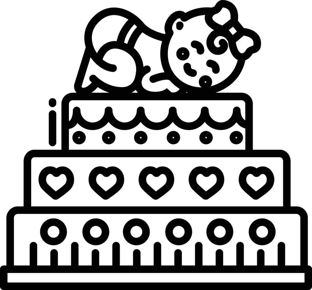 Maternity cake outline illustration vector
