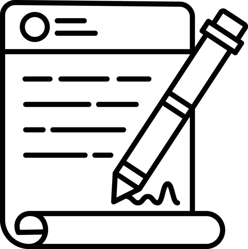 Letter writing outline illustration vector