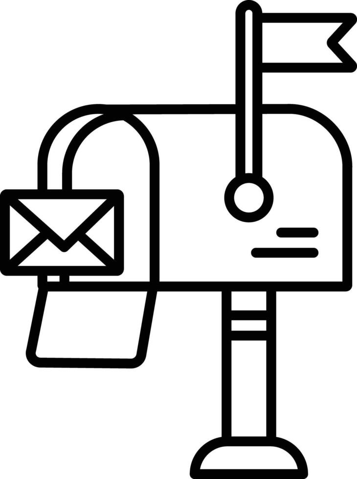 Mail box outline illustration vector