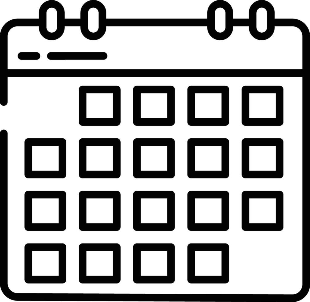 Calendar outline illustration vector