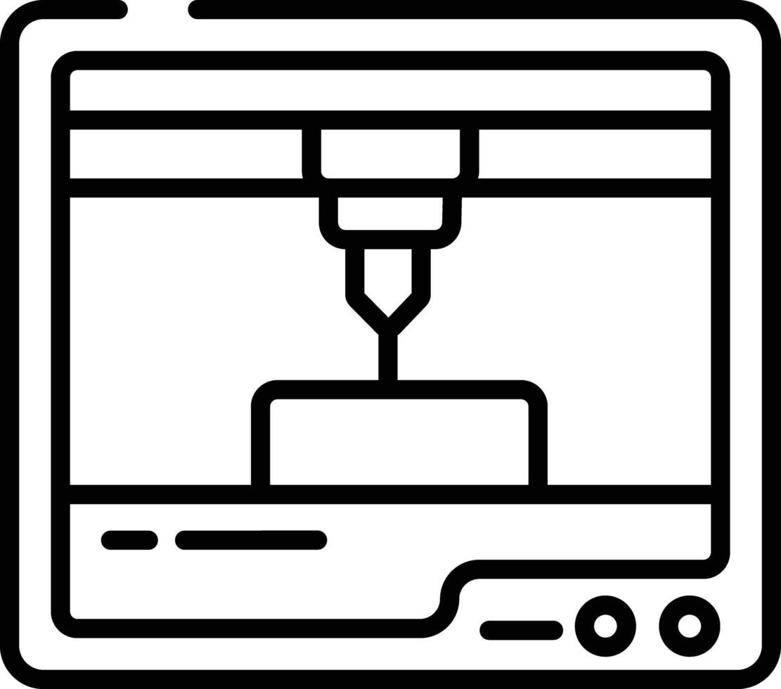3d Printer outline illustration vector