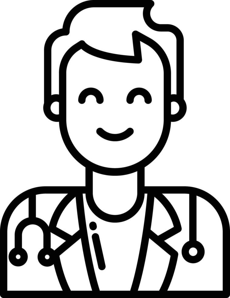 Male Doctor outline illustration vector