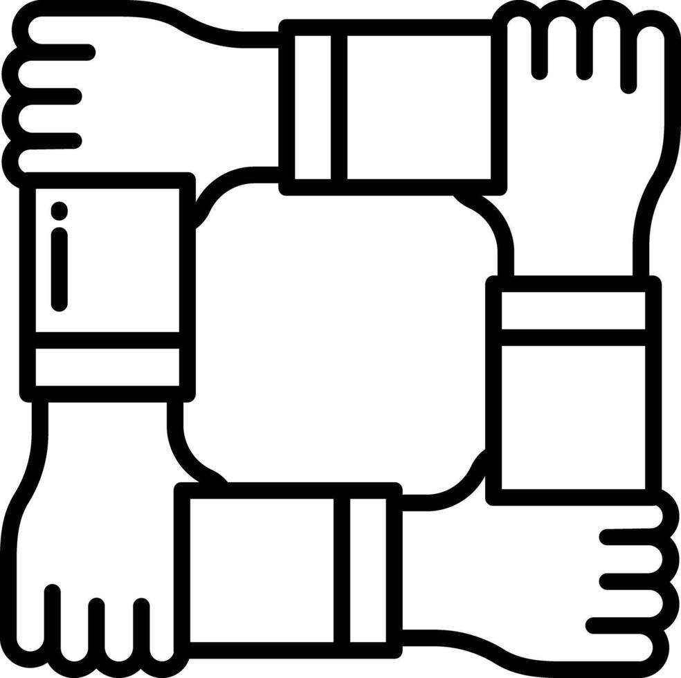 Teamwork outline illustration vector