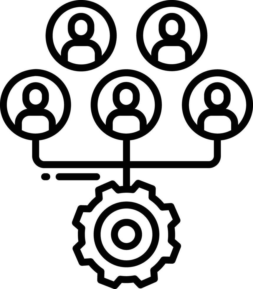 Teamwork outline illustration vector