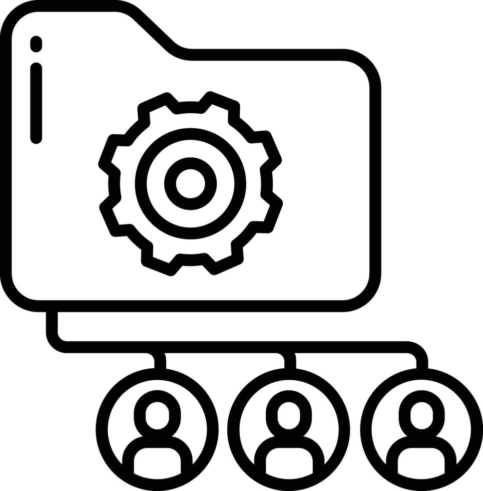 Shared Folder outline illustration vector