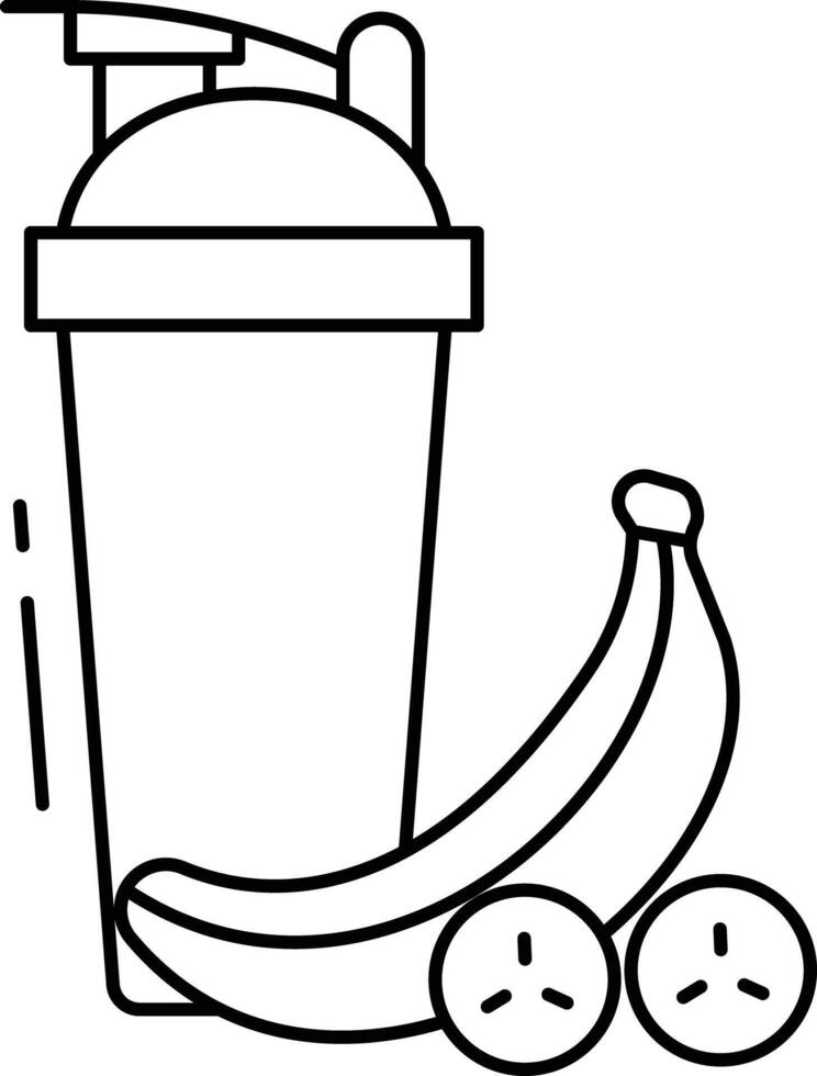 protein shake outline illustration vector