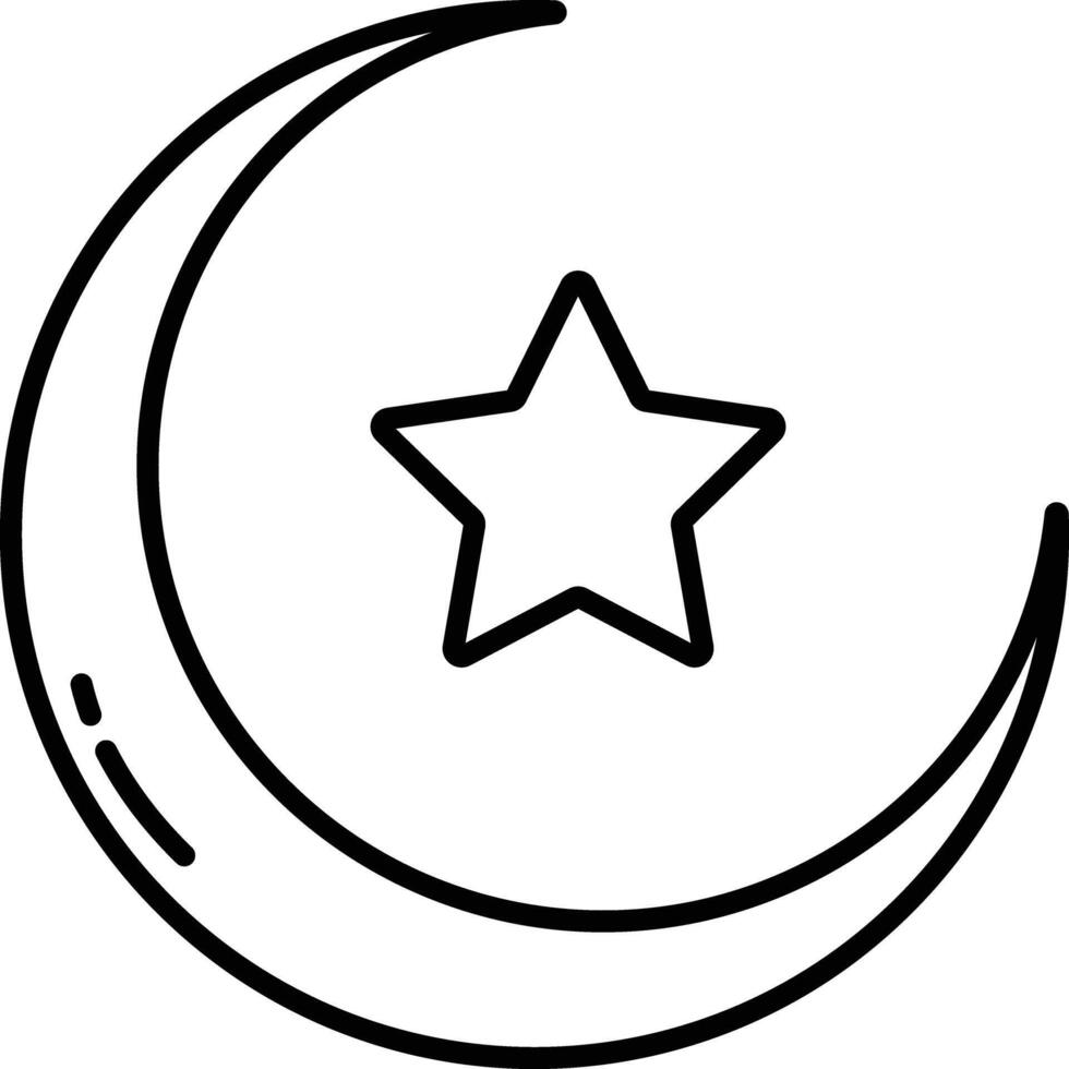 Ramdan Moon outline illustration vector