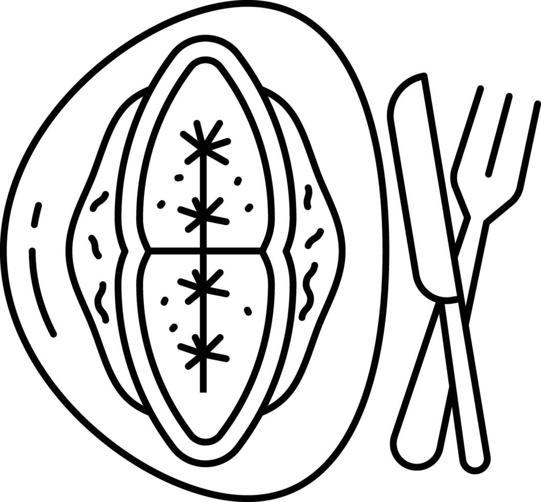 white halibut outline illustration vector