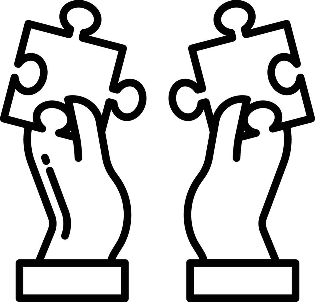 Puzzle Pieces outline illustration vector