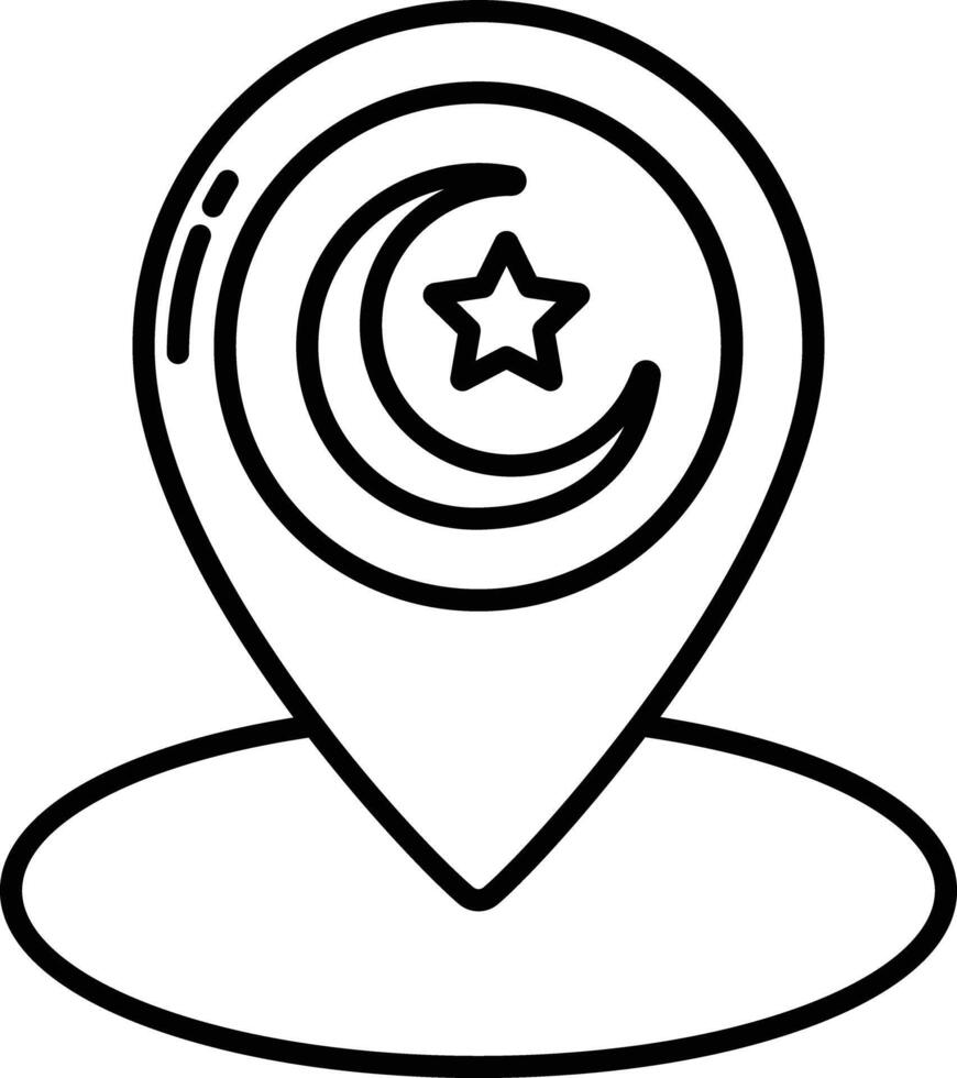 Mosque Location outline illustration vector