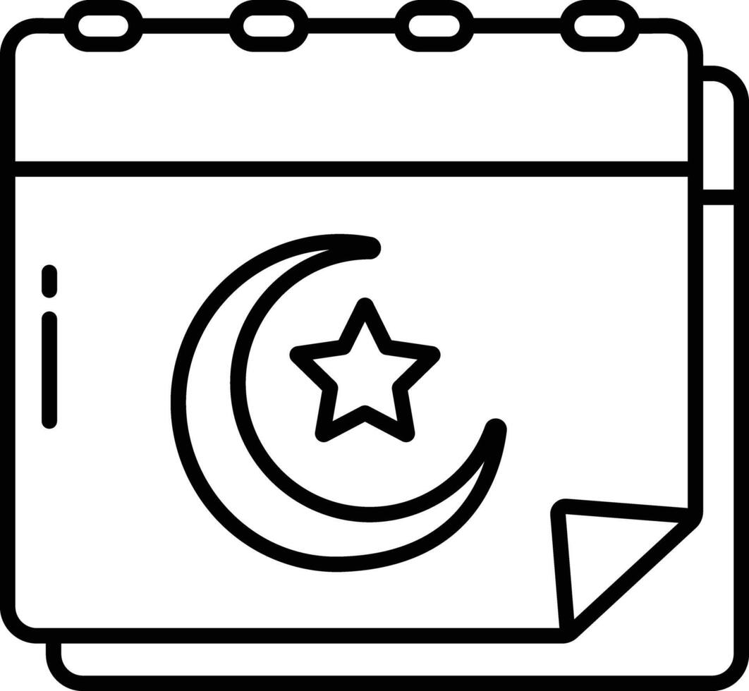 Ramdan Timetable outline illustration vector