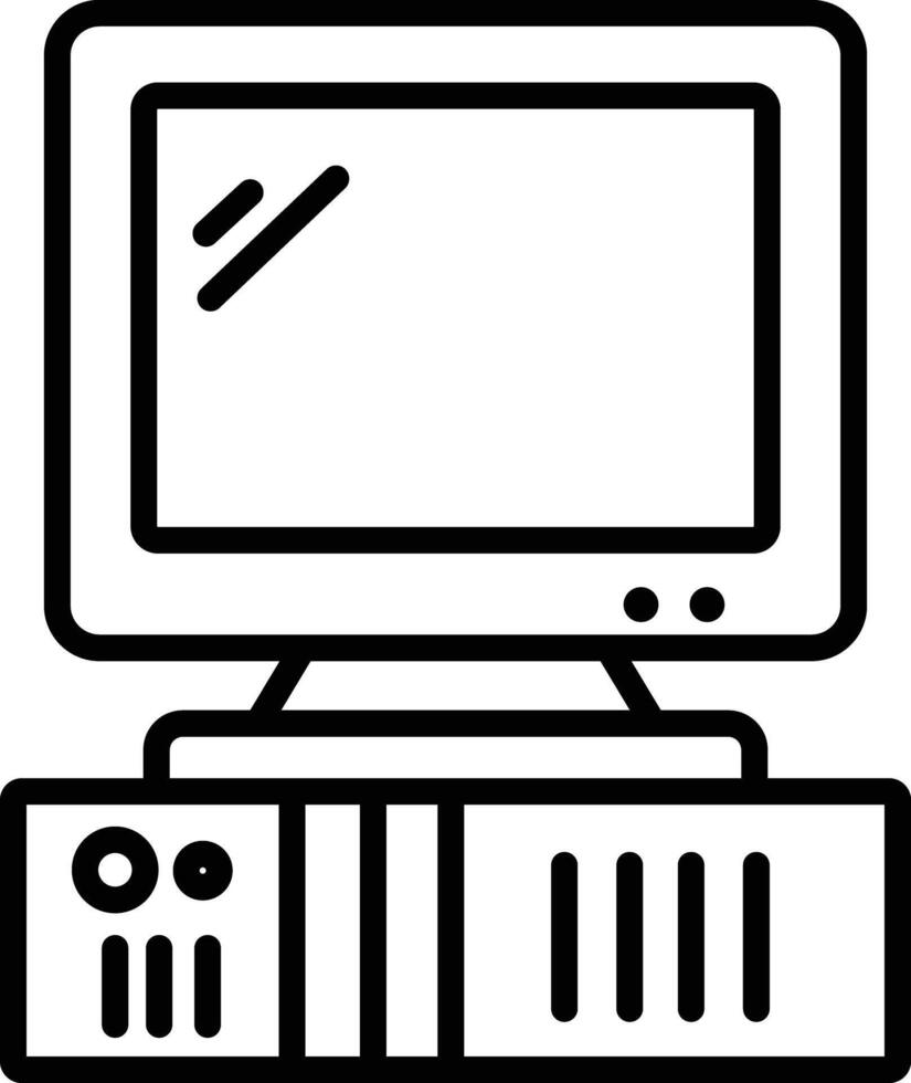 Computer outline illustration vector