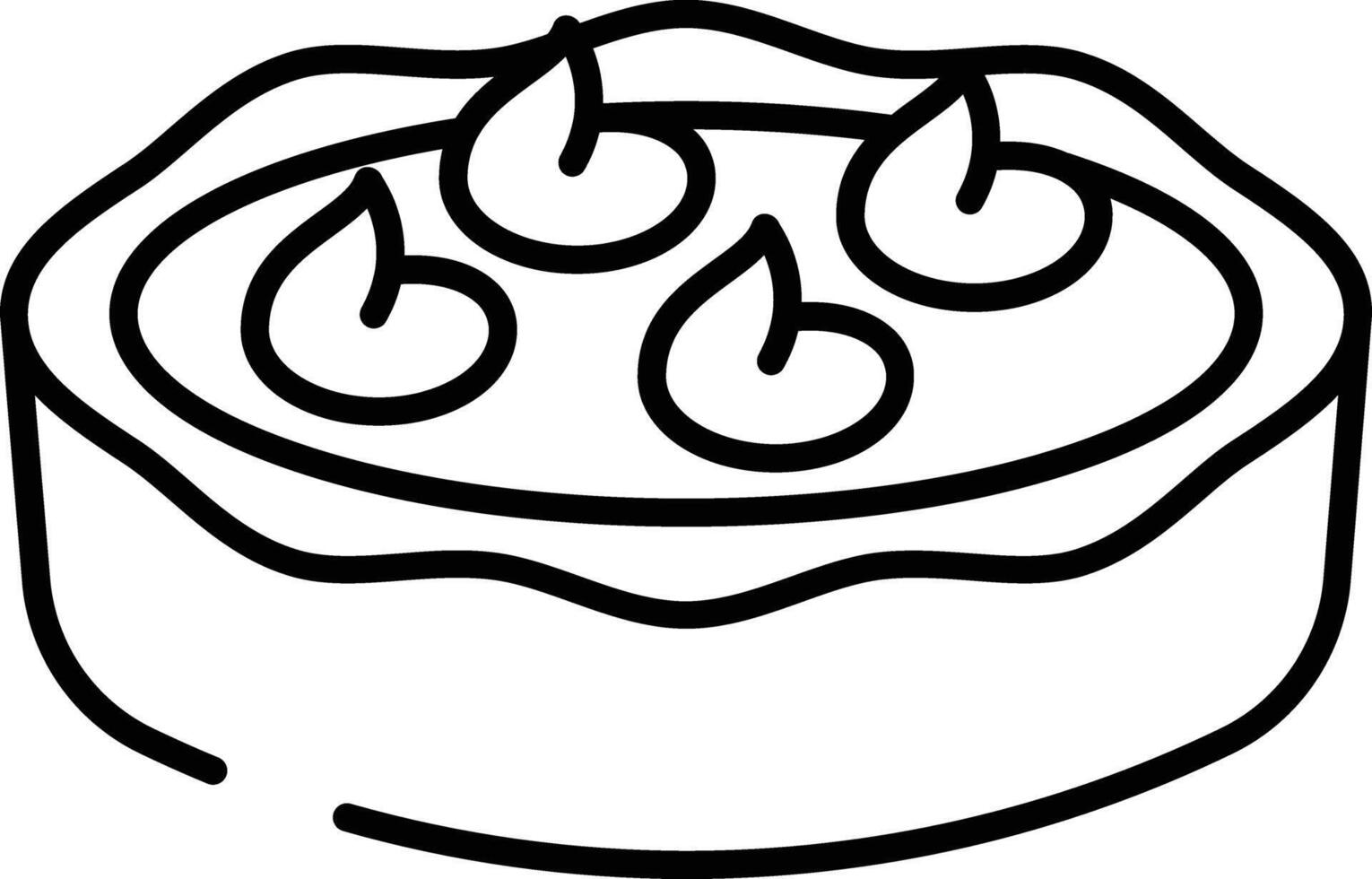 Pumpkin pie outline illustration vector