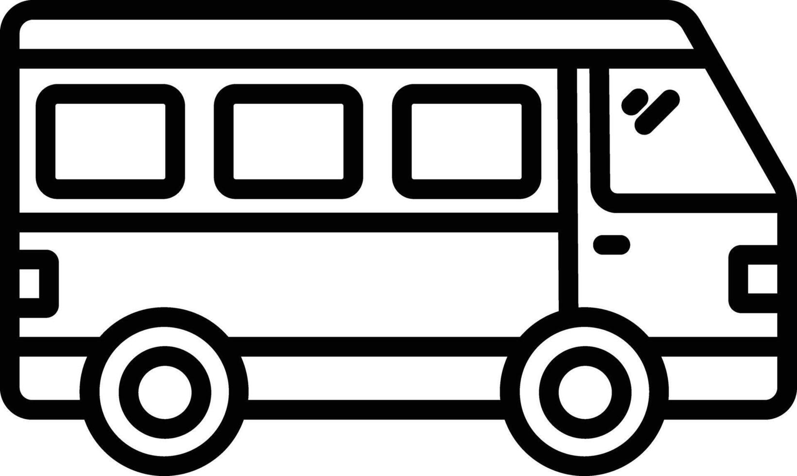 camper van outline illustration vector