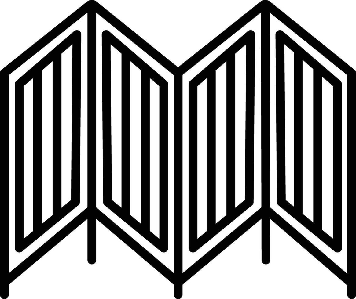 folding screen outline illustration vector