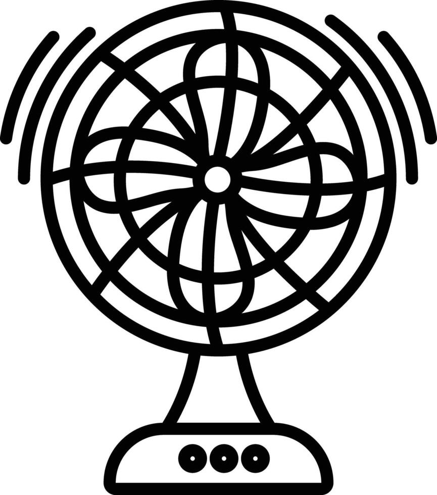 table fan retro outline illustration vector