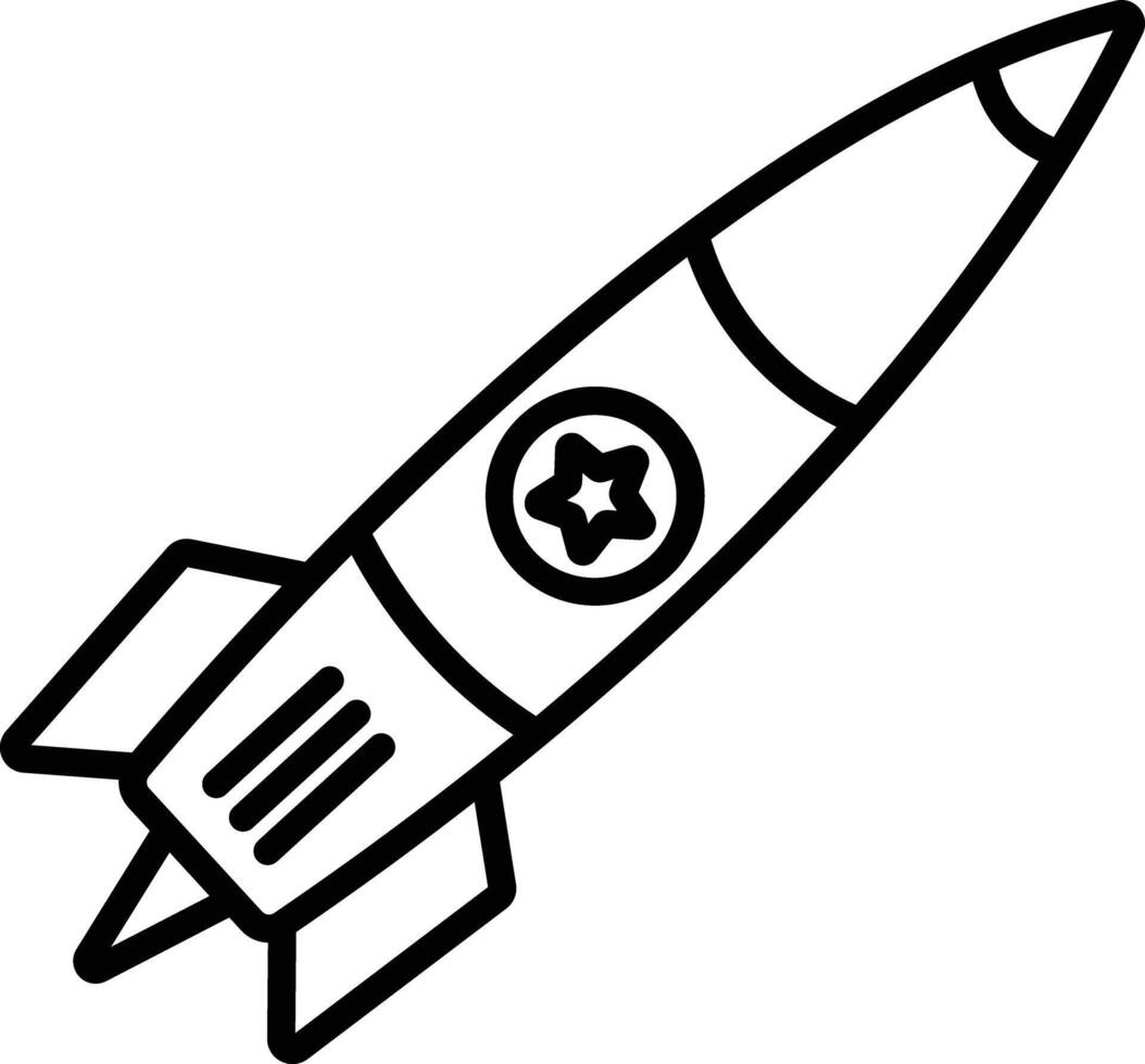 Rocket outline illustration vector